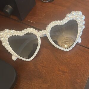 Show Me Your MuMu Pearl Heart Sunglasses